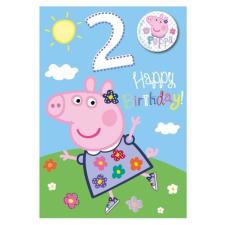 2nd Birthday Peppa Pig Card With Badge